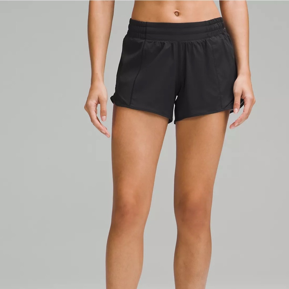 Lululemon Black Hotty Hot Low-Rise Lined Short 4"